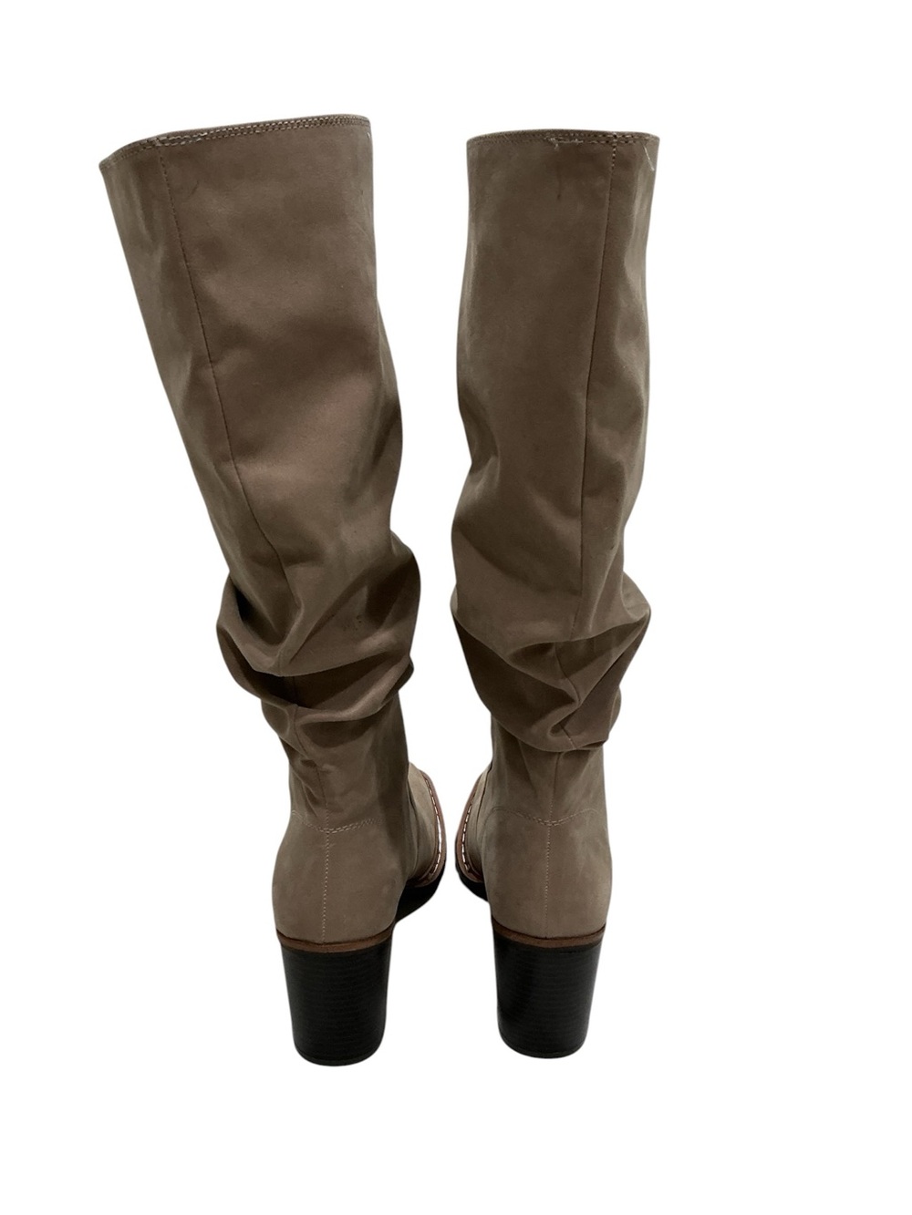 NWOB Maurices Carissa Slouch Tall Boots Women’s Size 7 Beige Faux Suede Pull On - Picture 5 of 10
